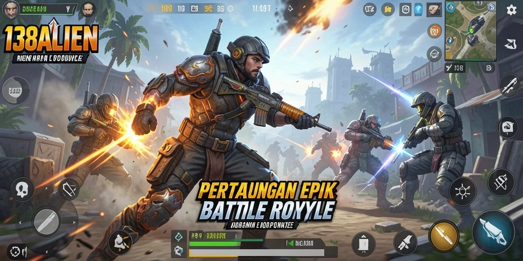 Tampilan gameplay bertempur epik di 138ALIEN.