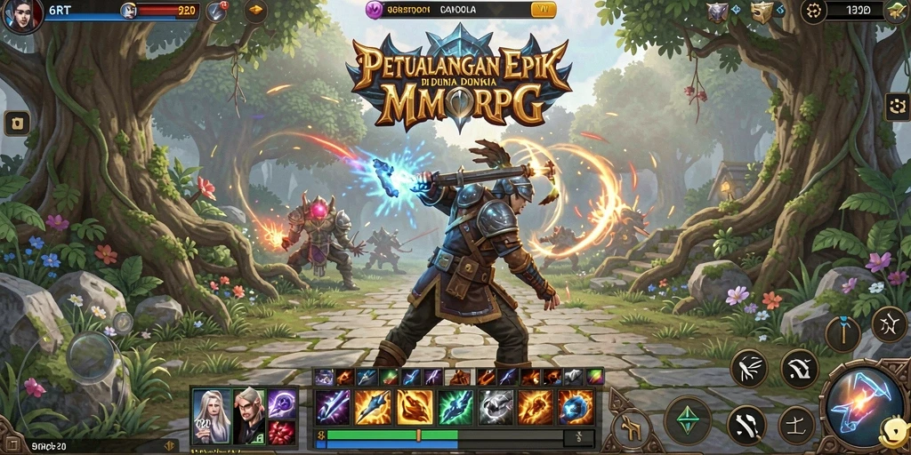 Screenshot gameplay 6RT menampilkan petualangan mendebarkan di dunia MMORPG.