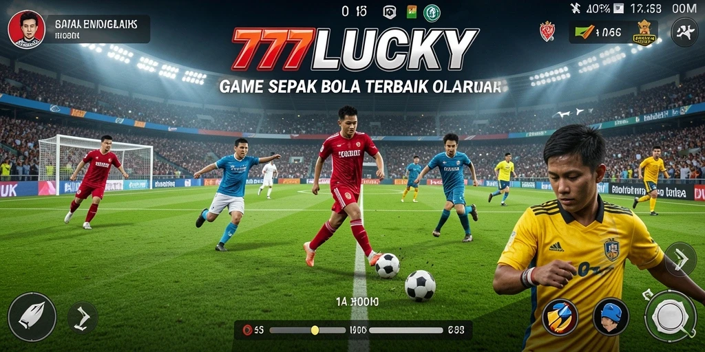 Tampilan gameplay menarik dari 777LUCKY dengan aksi sepak bola seru.
