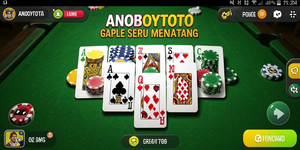 Tampilan gameplay seru ANOBOYTOTO dalam bermain Gaple.