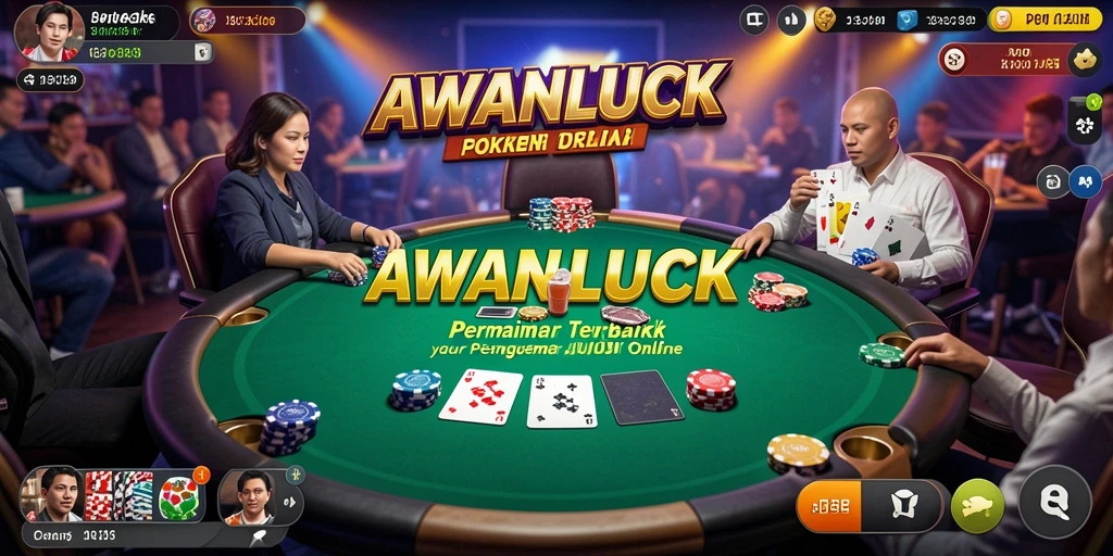 Tampilan gameplay seru dari AWANLUCK yang penuh strategi Poker.