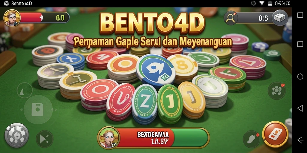 Tampilan gameplay Gaple yang menarik dan interaktif di BENTO4D.