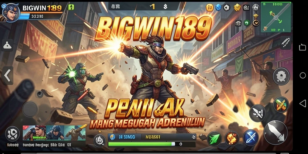 Screenshot gameplay BIGWIN189 dengan aksi bertempur yang mendebarkan.