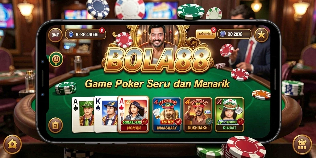 Screenshot permainan BOLA88 dengan aksi seru Poker.