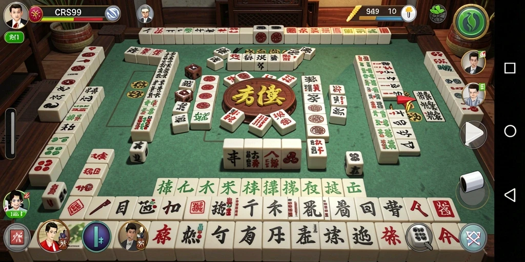 Tampilan gameplay Mahjong yang penuh warna dan menantang.