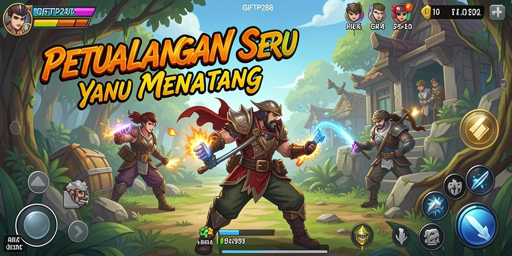 Tangkapan layar utama <strong>GIFTRP288</strong> menunjukkan gameplay yang penuh tantangan dan petualangan.