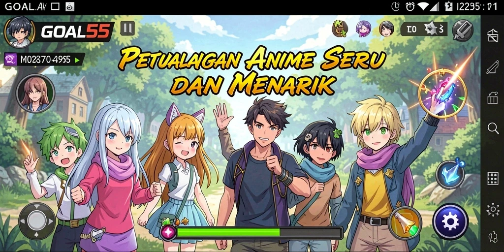 Tampilan gameplay menarik dari karakter Anime di GOAL55.