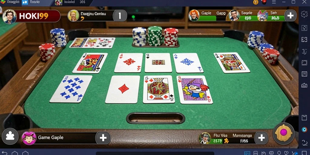 Screenshot gameplay HOKI99, menampilkan suasana permainan Gaple.