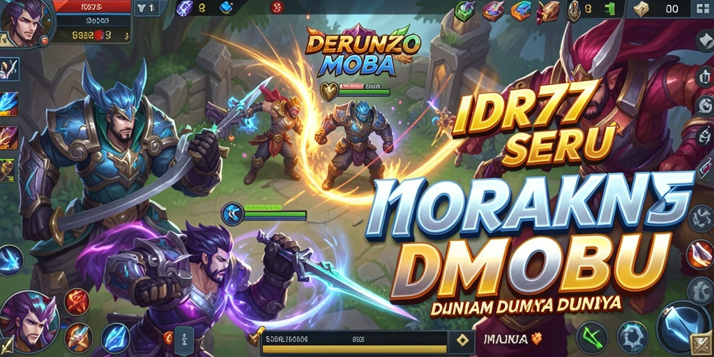 Screenshot gameplay <strong>IDR77</strong> dengan aksi seru dari pertempuran MOBA.