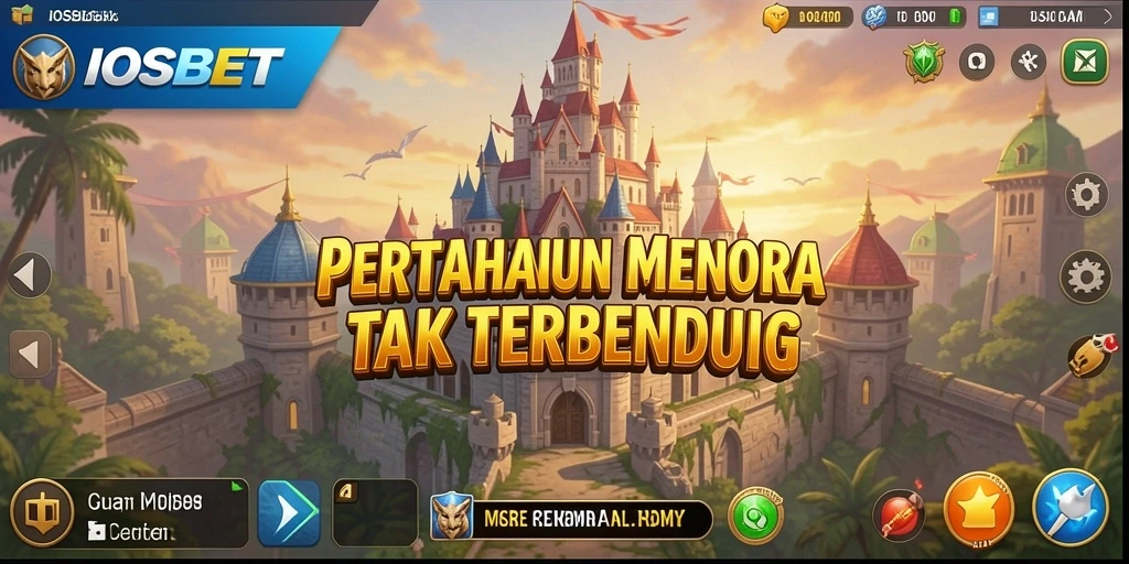 Tampilan gameplay menara yang mendebarkan dan strategis di IOSBET.