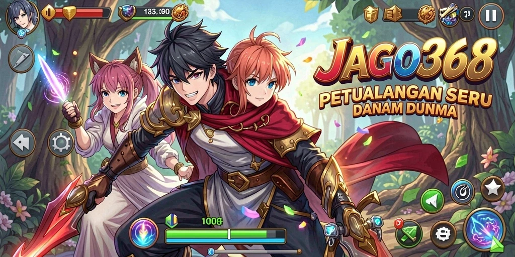 Screenshot dari gameplay JAGO368 menunjukkan aksi karakter Anime yang dinamis.