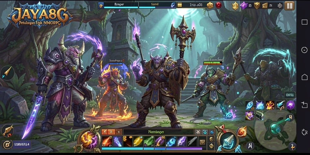 Tangkapan layar JAYA89 menampilkan aksi memukau dalam pertarungan MMORPG.