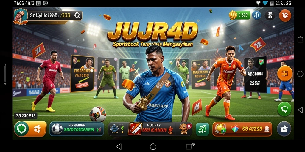Screenshot JUJUR4D menampilkan antarmuka taruhan olahraga yang menarik.