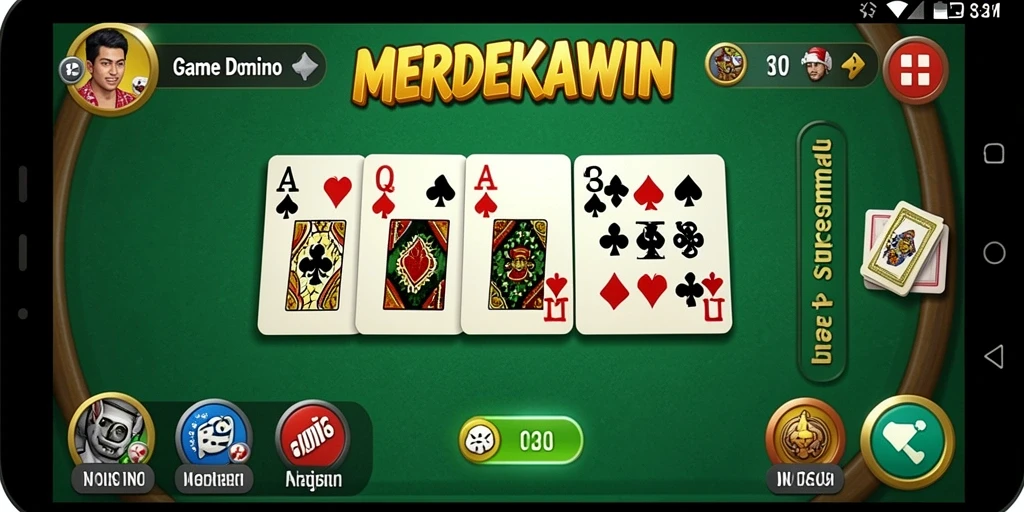 Tampilan gameplay seru dari MERDEKAWIN dengan domino klasik.