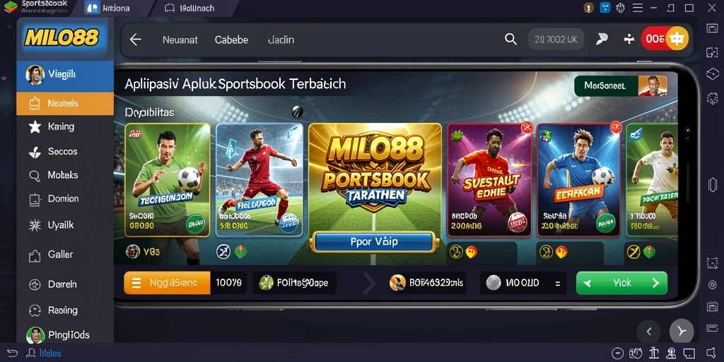 Tampilan gameplay taruhan di aplikasi Sportsbook MILO88.