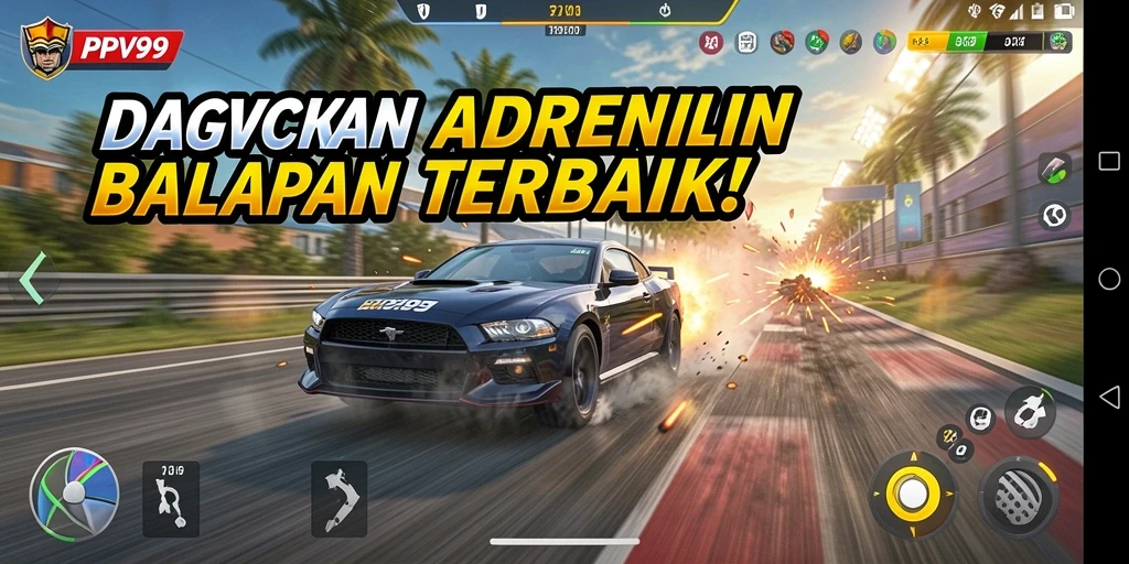 Screenshot gameplay PPV99 yang menampilkan balapan seru dan cepat.