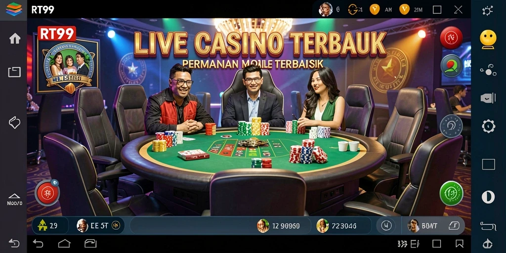Tampilan gameplay Live Casino yang mendebarkan di RT99.