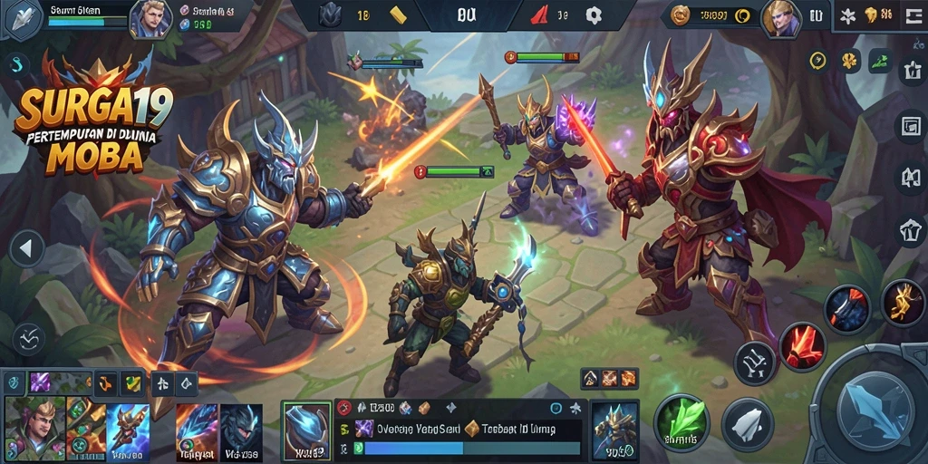Tangkapan layar memainkan <strong>SURGA19</strong> dengan pertempuran strategis yang intens.