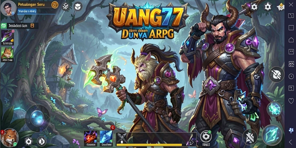 Tampilan gameplay UANG77 dengan aksi seru di dunia ARPG.