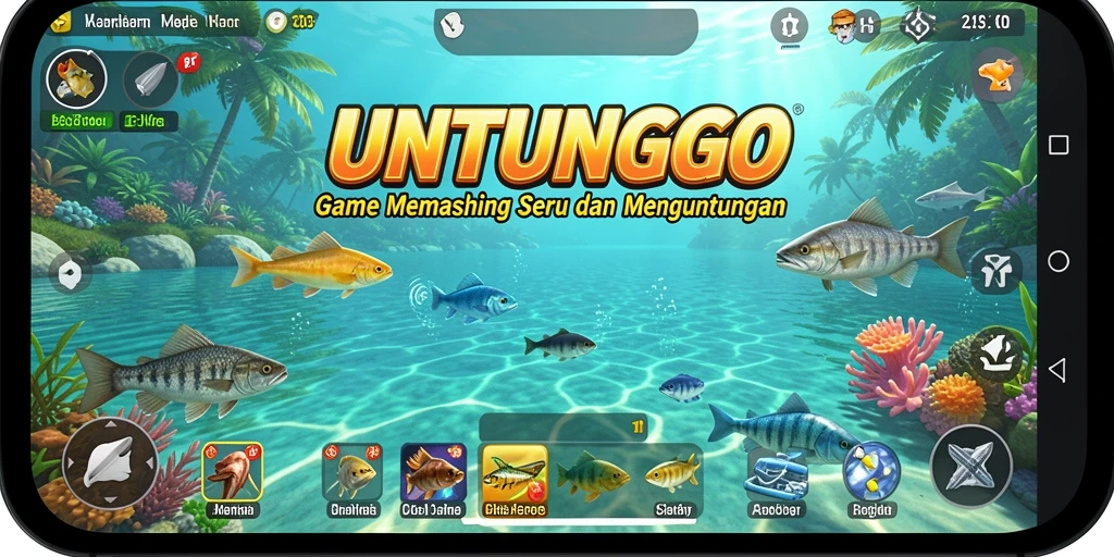 Tangkapan ikan yang menakjubkan dalam gameplay UNTUNGGO.