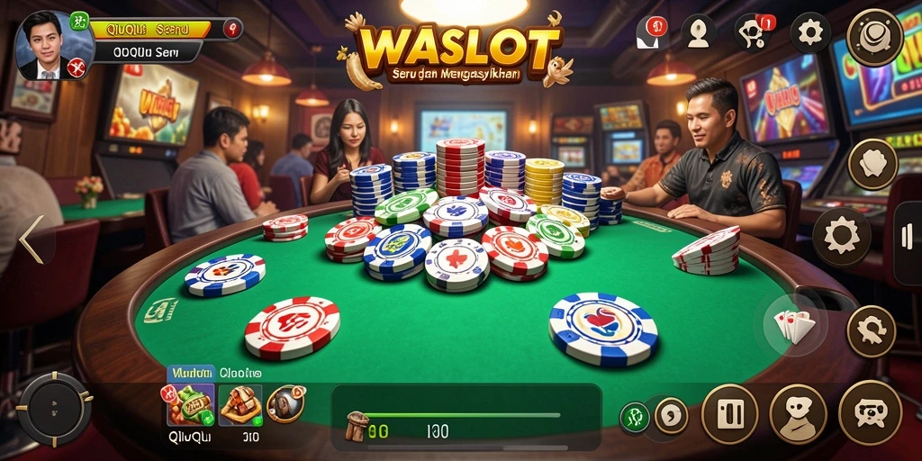 Tampilan gameplay seru dari WASLOT saat bermain QiuQiu.